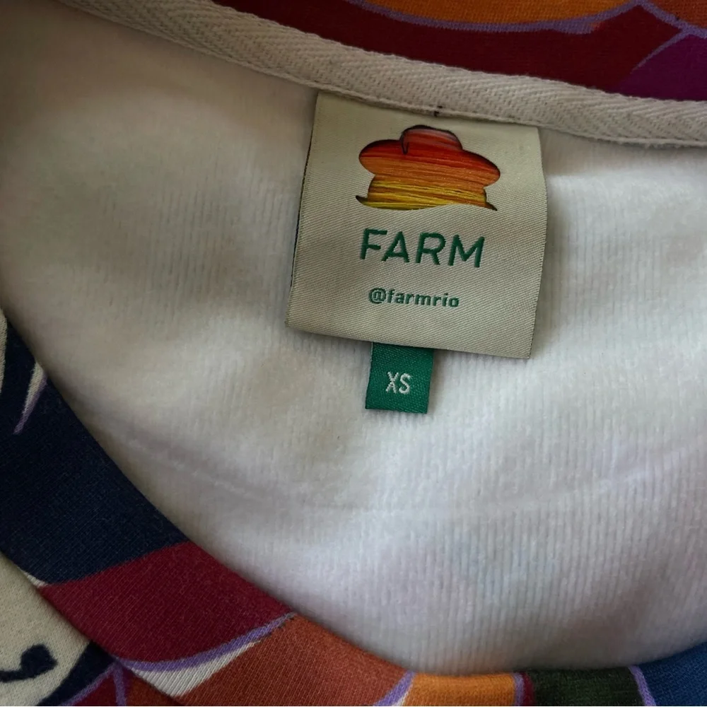 Farm Rio Tropical Bird Banana Print Sweatshirt Oversized Colorful XS Maximalist - Picture 5 of 9